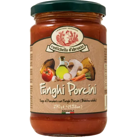 Sugo ai Funghi Porcini 270gr 'Rustichella d' Abruzzo' / Tomaatsaus met Eekhoornbroodjes