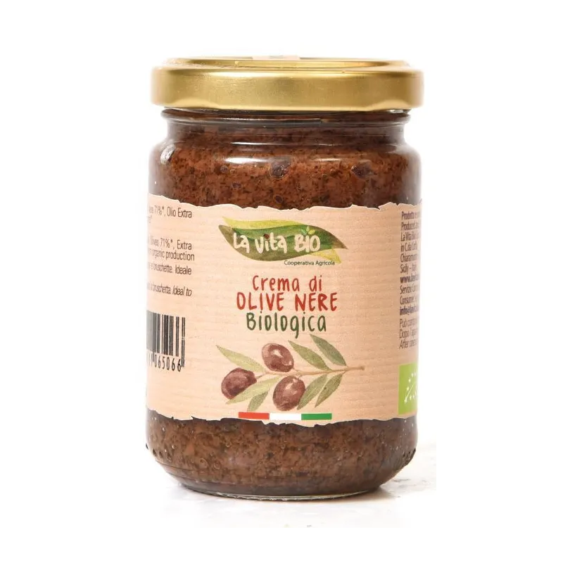 Crema di Olive Nere Biologico 'La Vita Bio' 130gr / Zwarte Oliven Tapenade Bio