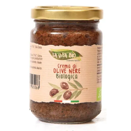 Crema di Olive Nere Biologico 'La Vita Bio' 130gr / Zwarte Oliven Tapenade Bio