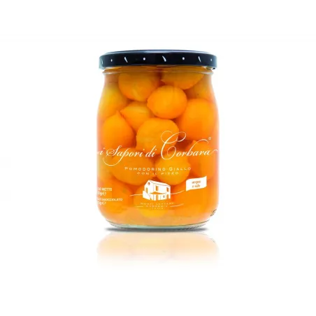 Pomodorino Giallo con il pizzo intero in succo 6 x 520gr / Gele Tomaat