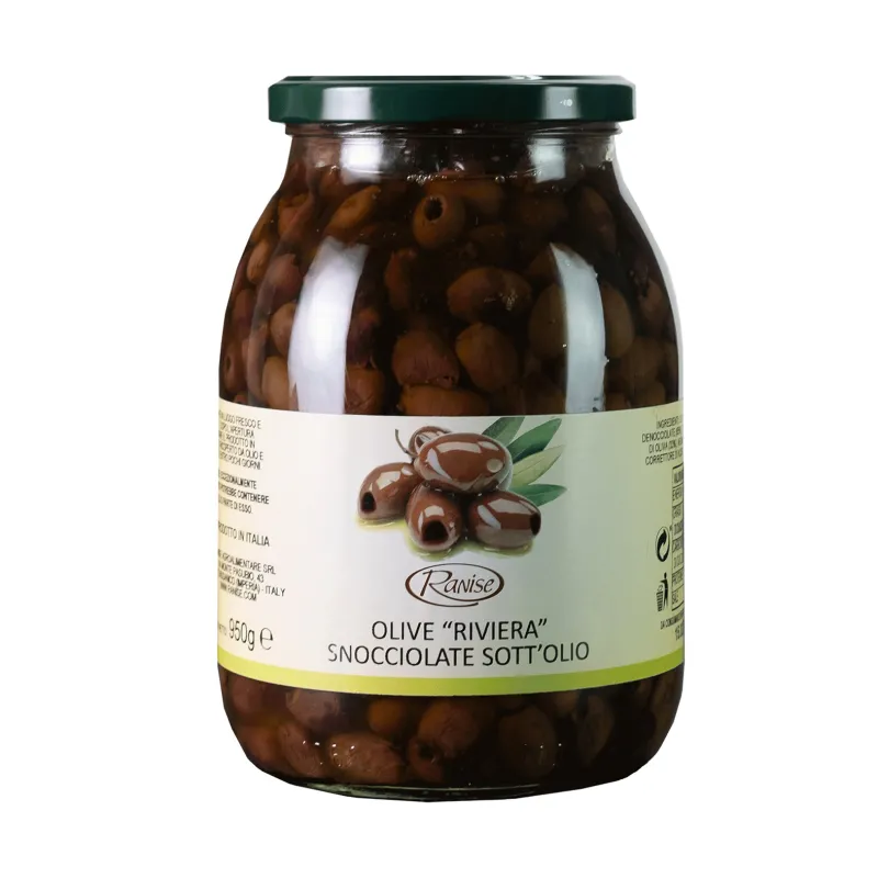 Olive Snocciolate Taggiasche Riviera Filo d'Olio Extra 950 gr / Ontpitte Olijven