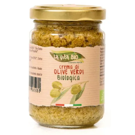 Crema di Olive Verdi Biologico 'La Vita Bio' 130gr / Groene Olijven Tapenade Bio