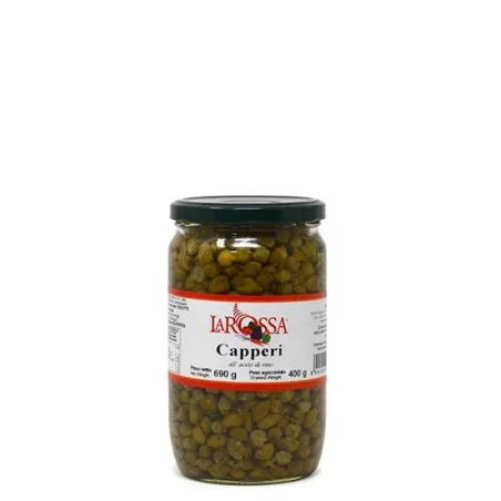 Capperi all'Aceto di Vino 700gr "La Rossa" / Kappertjes in Wijn Azijn