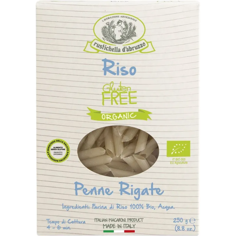 Penne Rigate Riso Integrale Bio 250 gr 'Rustichella d' Abruz