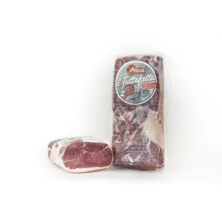 Prosciutto Mattonella Tuttofetta con Cotenna Meta 2,5 kg / Rauwe Ham Blokje